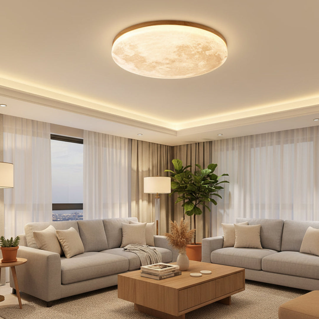 Moon LED Flush Mount Ceiling Light – Dimmable