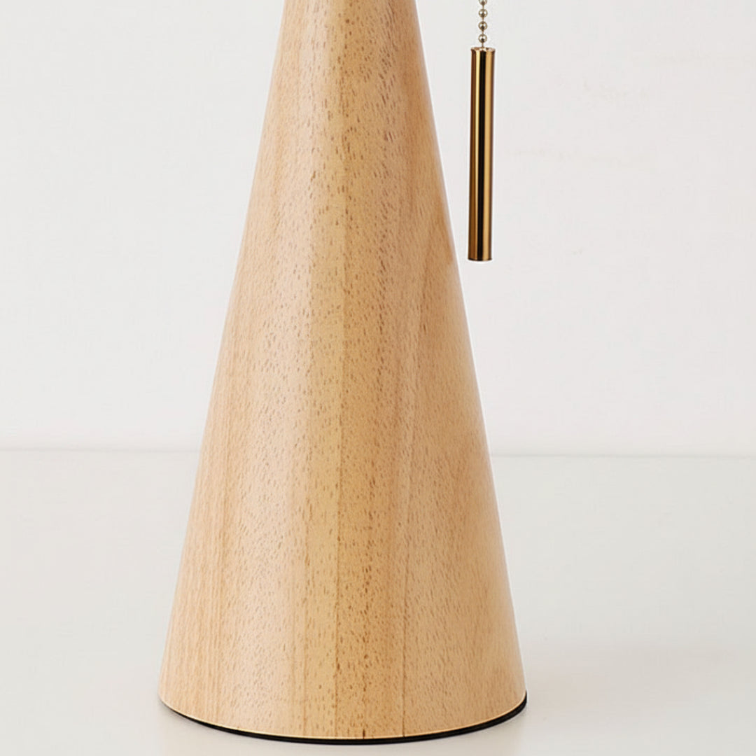 Pleated Table Lamp – Wooden Japanese Style