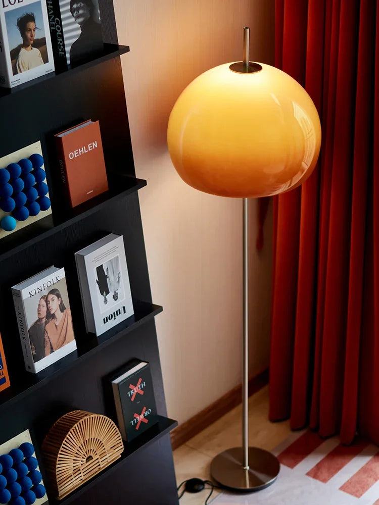 French Cream Retro Lamp – Glass Vertical Ambient Desk Light for Living Room & Bedroom