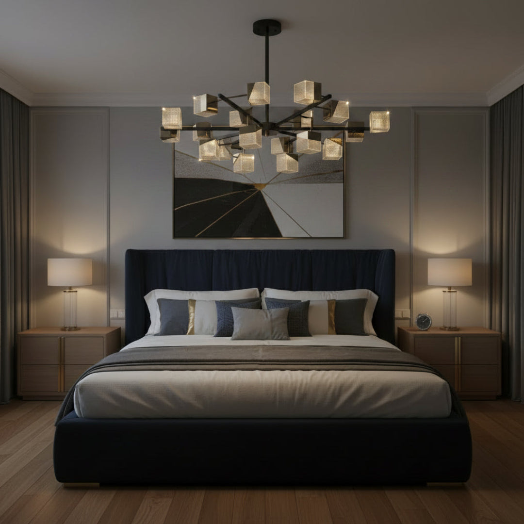 Cube LED Chandelier – Modern Acrylic Design