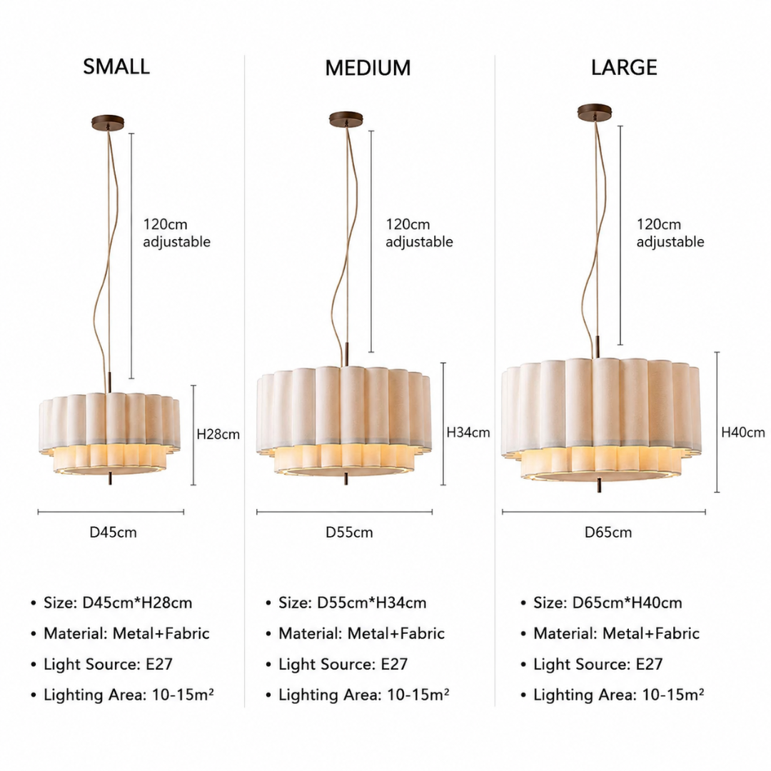 Linen Pendant Light – Modern Retro Chandelier