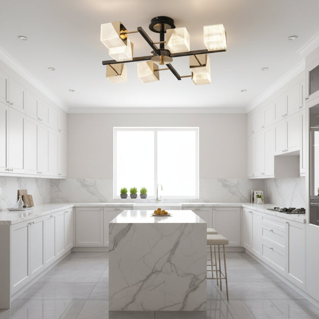Cube LED Chandelier – Modern Acrylic Design
