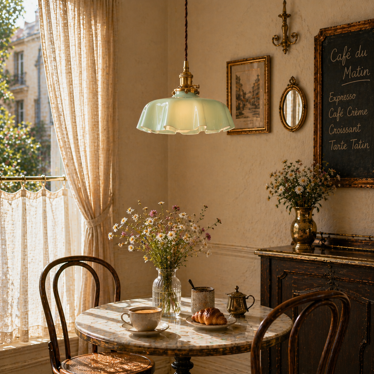 Scalloped Glass Pendant Light – Glass Shade