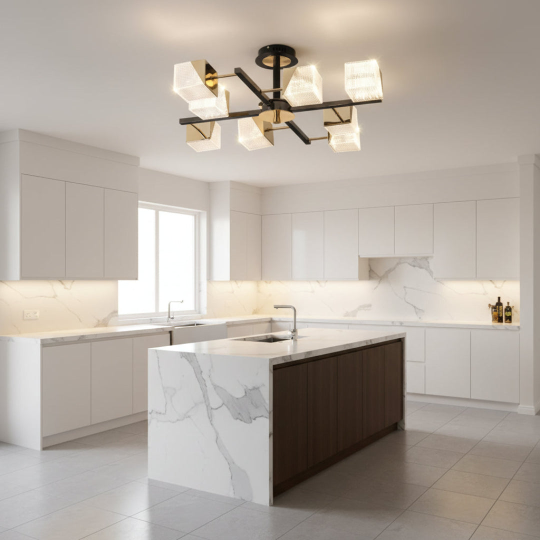 Cube LED Chandelier – Modern Acrylic Design