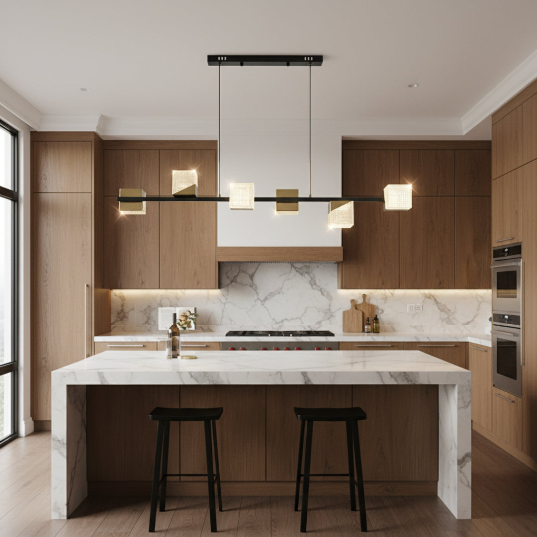 Cube LED Chandelier – Modern Acrylic Design