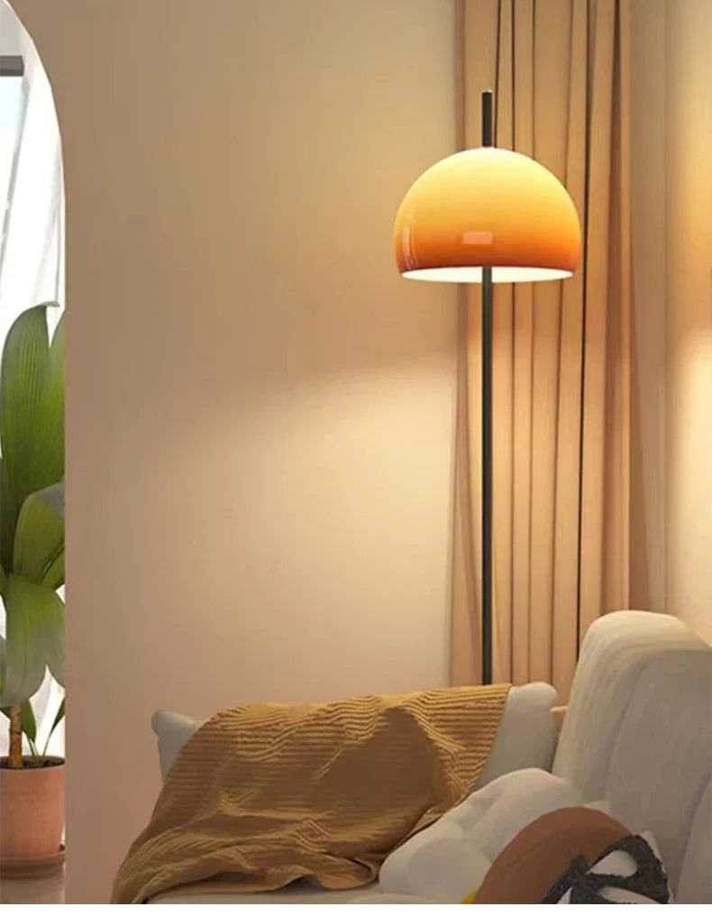 French Cream Retro Lamp – Glass Vertical Ambient Desk Light for Living Room & Bedroom
