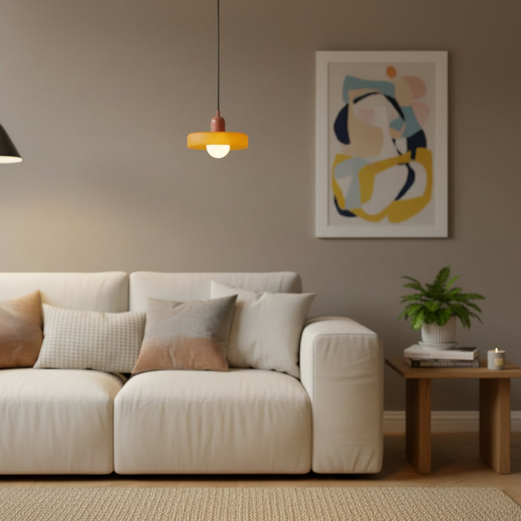 Modern Glass Ring Ceiling Pendant Light – Bauhaus Style LED Fixture