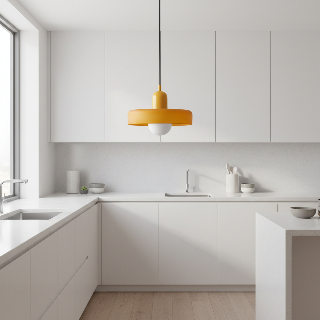 Modern Glass Ring Ceiling Pendant Light – Bauhaus Style LED Fixture