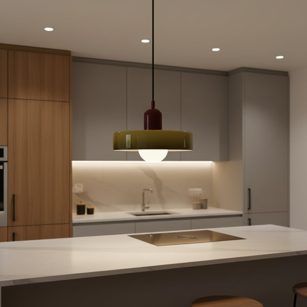 Modern Glass Ring Ceiling Pendant Light – Bauhaus Style LED Fixture