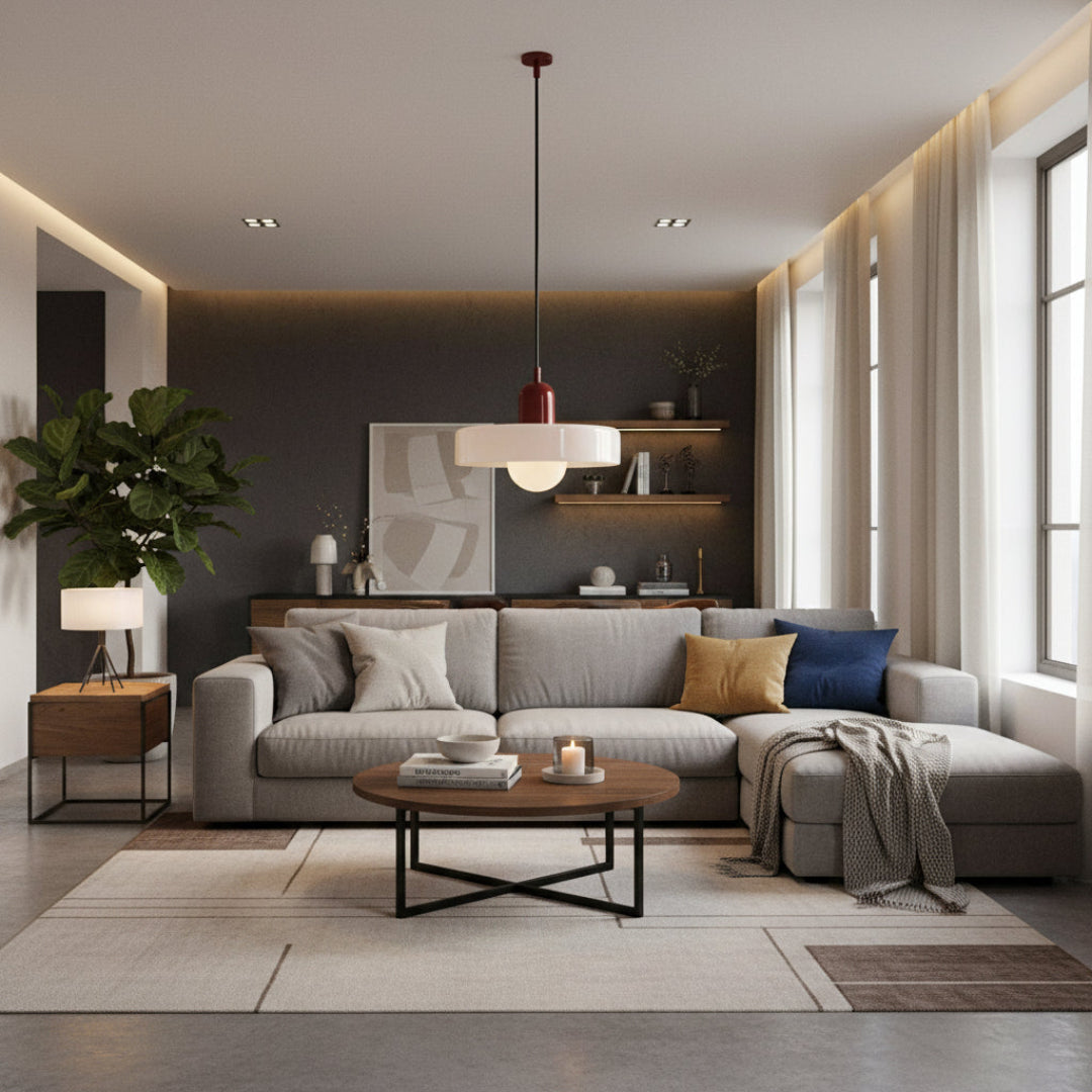 Modern Glass Ring Ceiling Pendant Light – Bauhaus Style LED Fixture