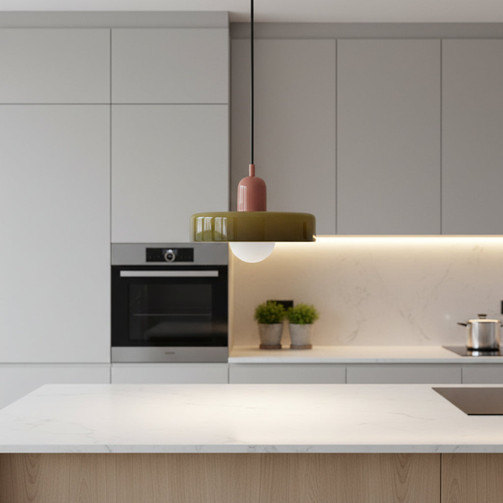 Modern Glass Ring Ceiling Pendant Light – Bauhaus Style LED Fixture