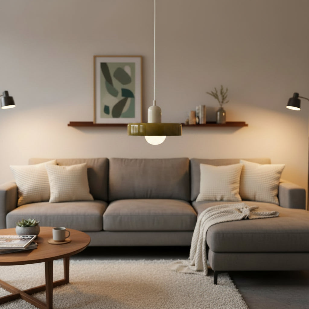 Modern Glass Ring Ceiling Pendant Light – Bauhaus Style LED Fixture