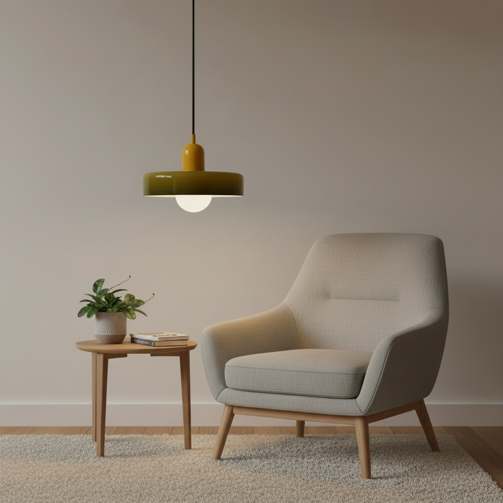 Modern Glass Ring Ceiling Pendant Light – Bauhaus Style LED Fixture