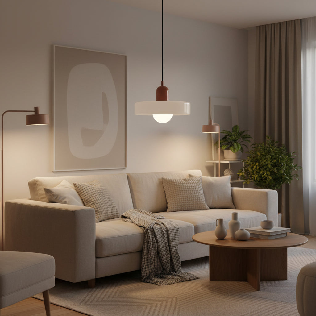 Modern Glass Ring Ceiling Pendant Light – Bauhaus Style LED Fixture