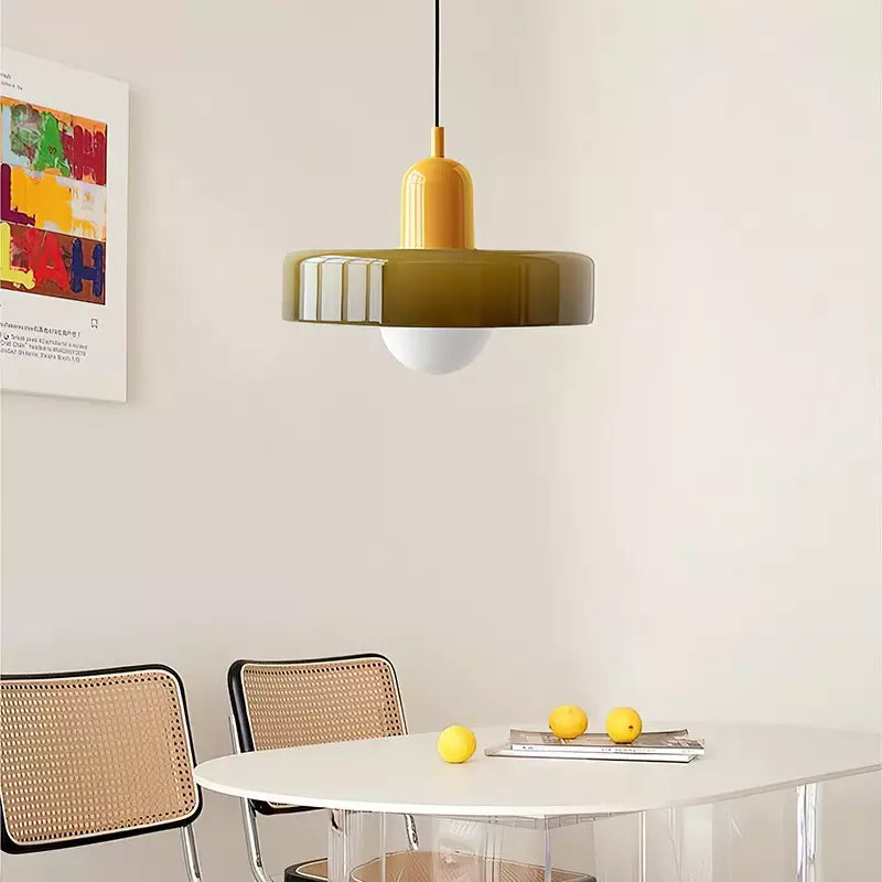 Modern Glass Ring Ceiling Pendant Light – Bauhaus Style LED Fixture
