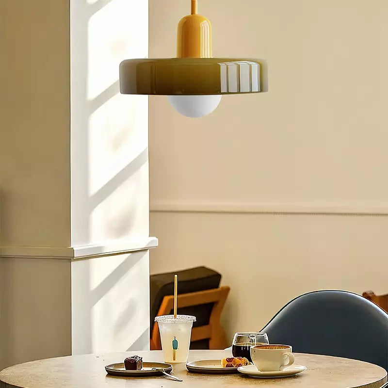 Modern Glass Ring Ceiling Pendant Light – Bauhaus Style LED Fixture