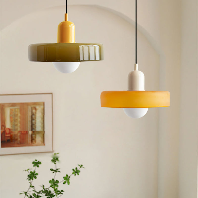 Modern Glass Ring Ceiling Pendant Light – Bauhaus Style LED Fixture