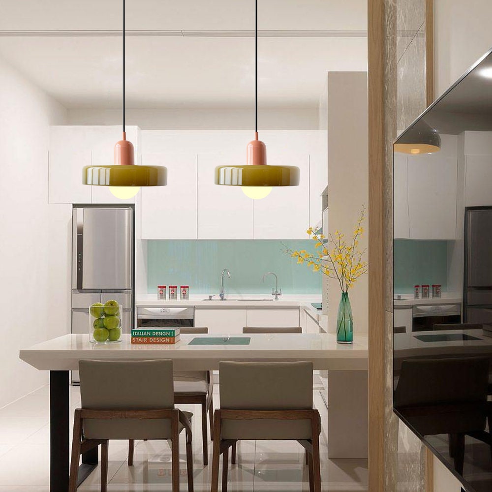 Modern Glass Ring Ceiling Pendant Light – Bauhaus Style LED Fixture