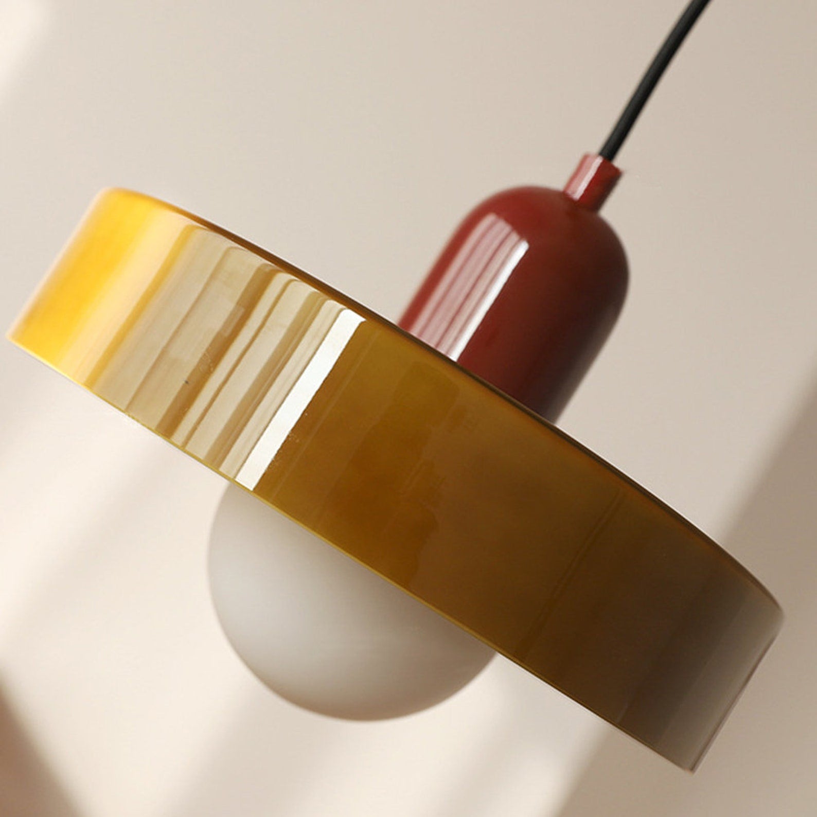 Modern Glass Ring Ceiling Pendant Light – Bauhaus Style LED Fixture