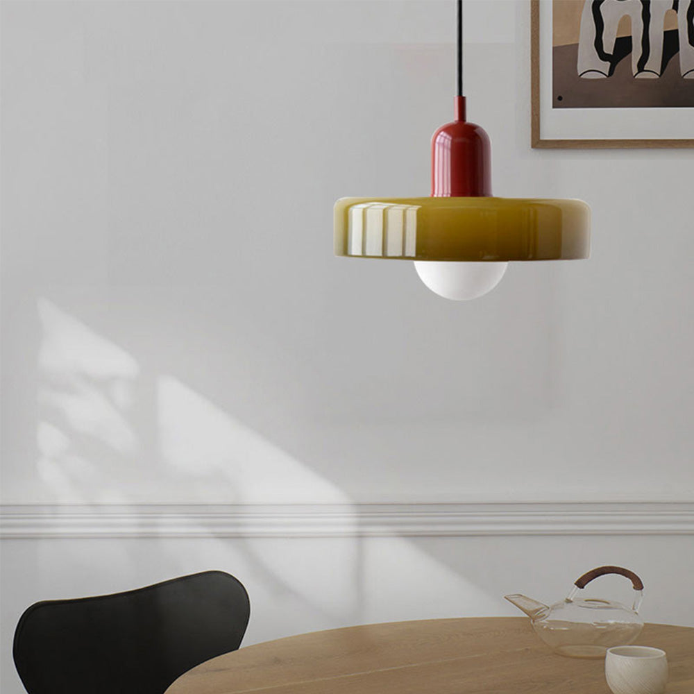 Modern Glass Ring Ceiling Pendant Light – Bauhaus Style LED Fixture