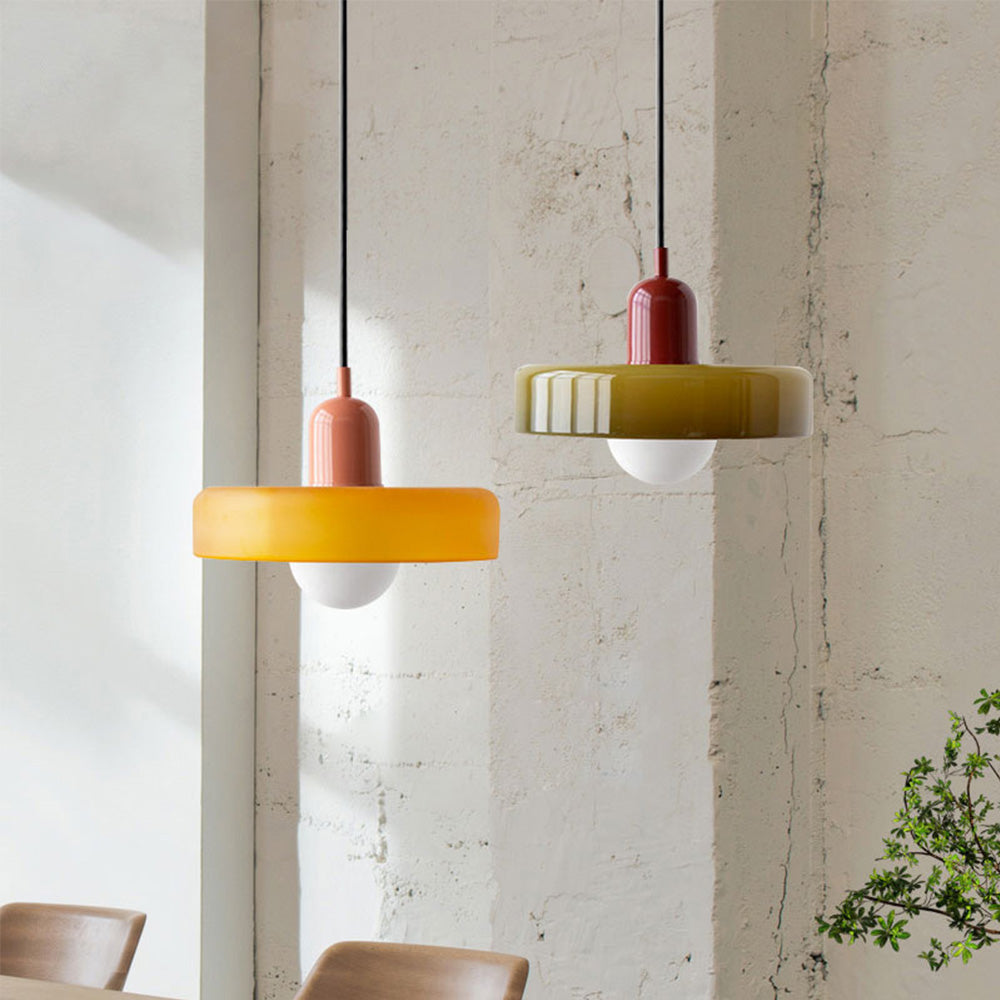 Modern Glass Ring Ceiling Pendant Light – Bauhaus Style LED Fixture
