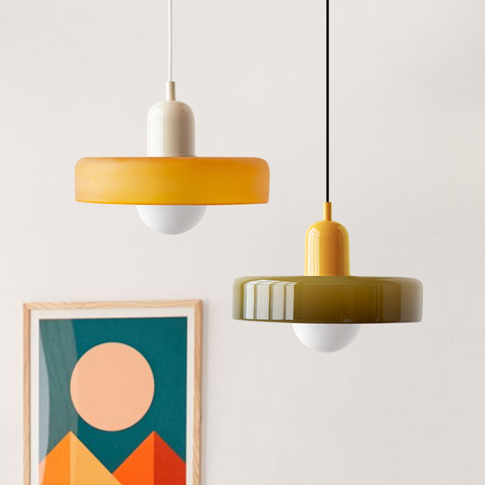 Modern Glass Ring Ceiling Pendant Light – Bauhaus Style LED Fixture