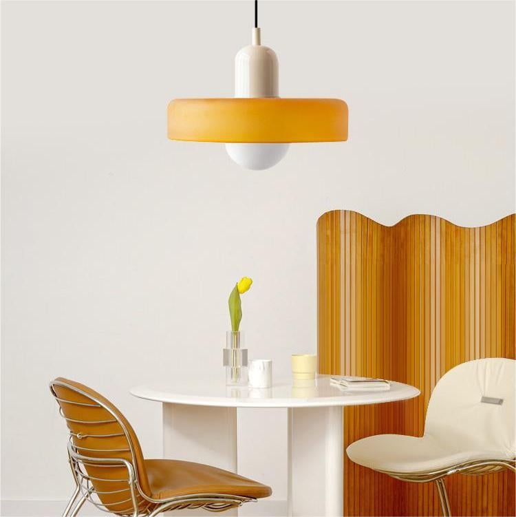Modern Glass Ring Ceiling Pendant Light – Bauhaus Style LED Fixture