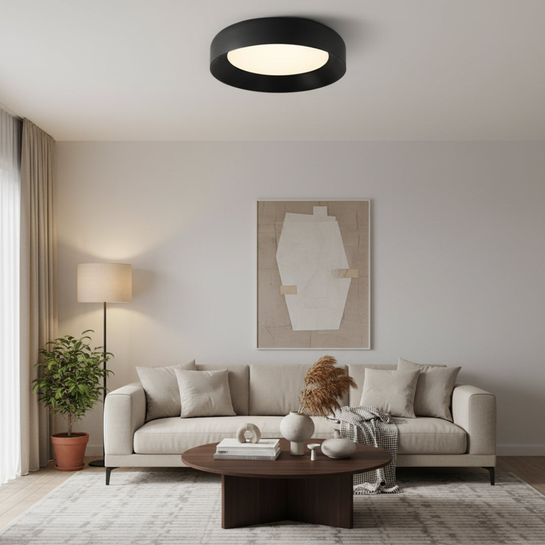 Black Flush Mount Ceiling Light – Modern Design