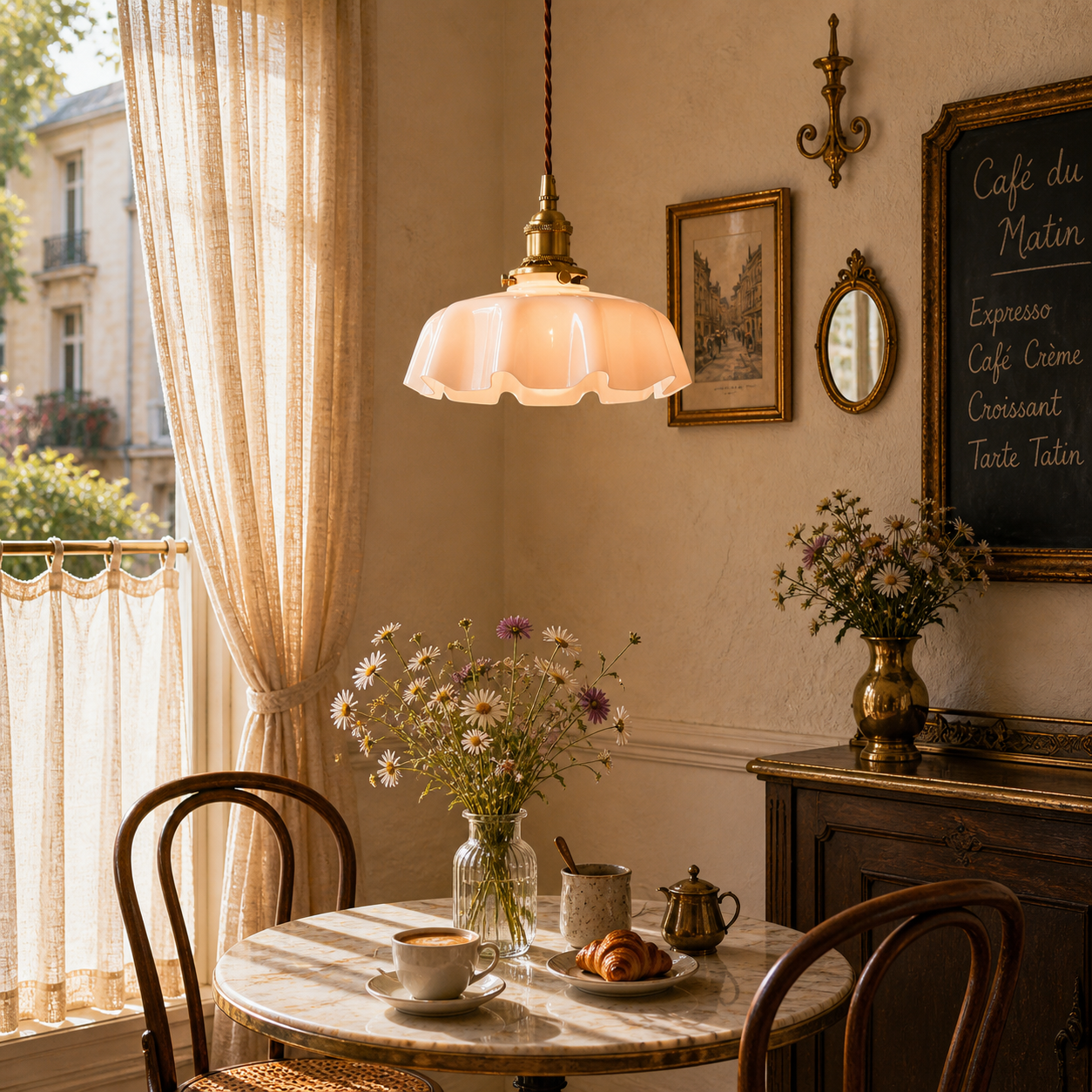 Scalloped Glass Pendant Light – Glass Shade