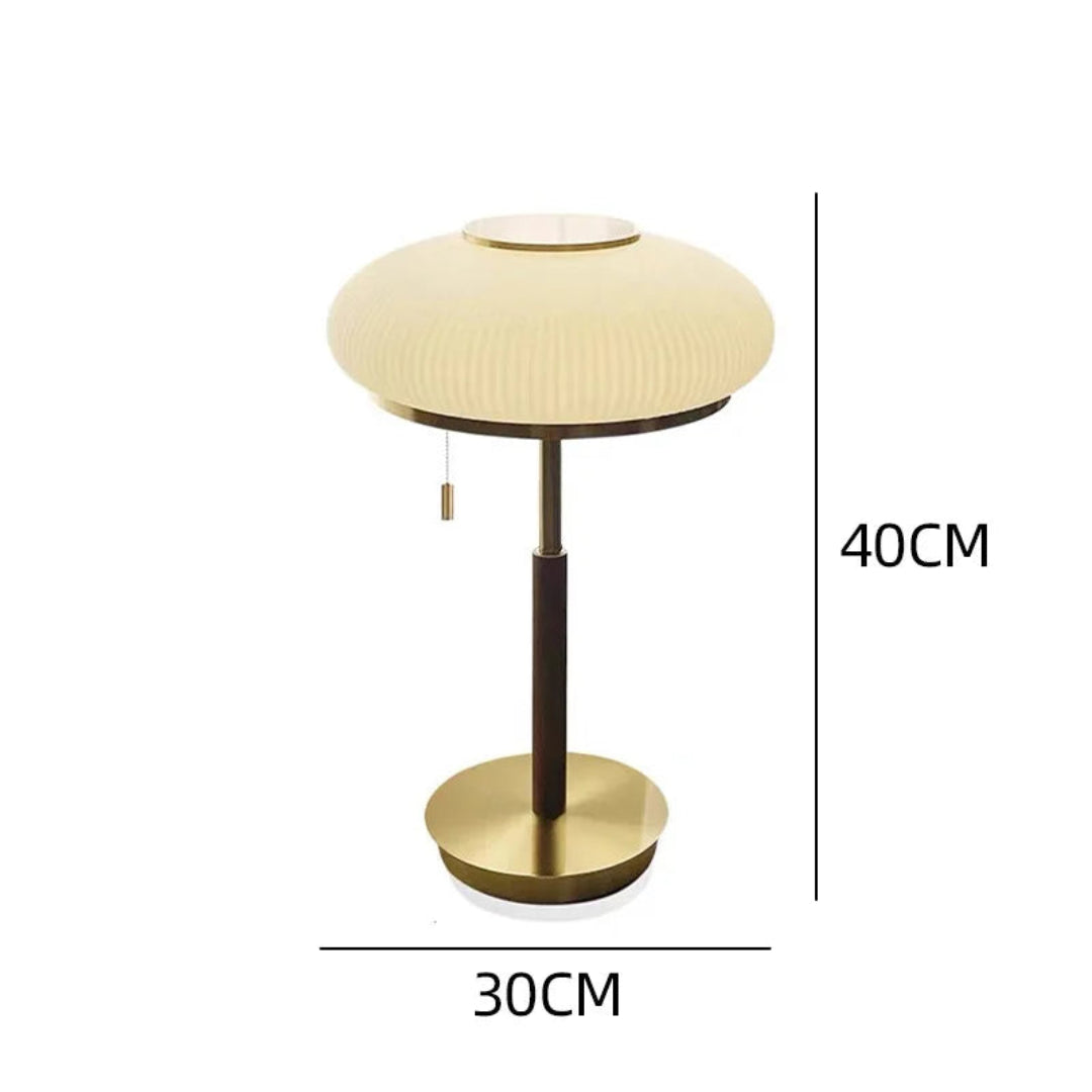 Vintage Table Lamp – Glass Shade Iron Base