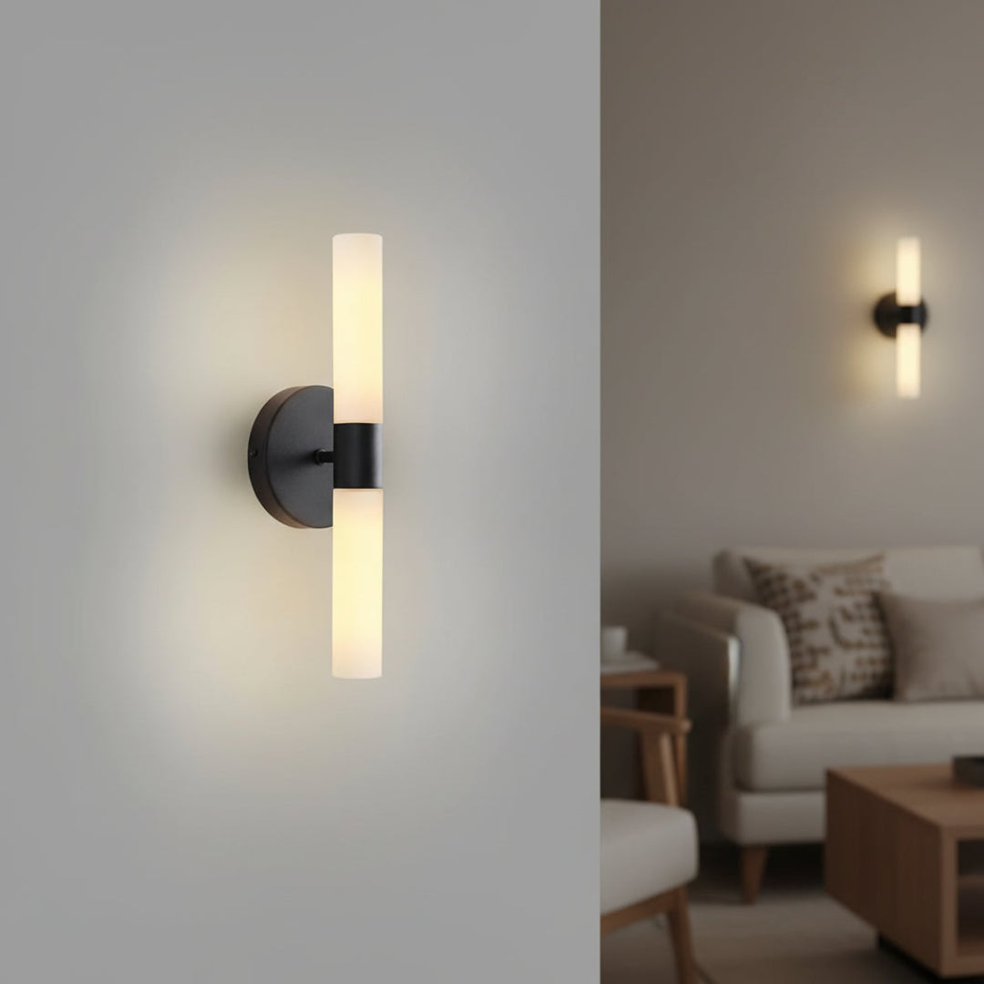 Modern White Glass LED Wall Lamp – Decorative Ambient Wall Light