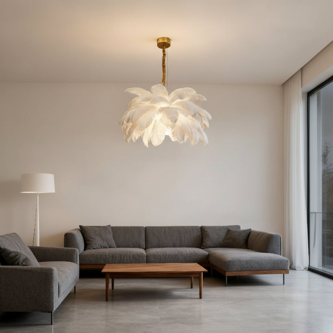 Feather Chandelier Ceiling Light – LED Pendant
