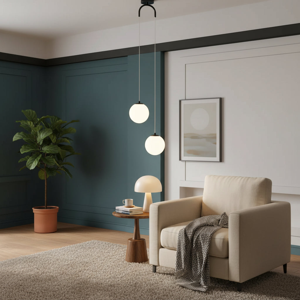 Glass LED Pendant Light – Modern Dining Room Hanging Lamp