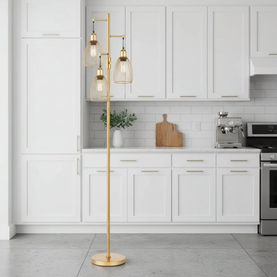 Retro Floor Lamp – Dimmable Standing Light for Living Room & Bedroom