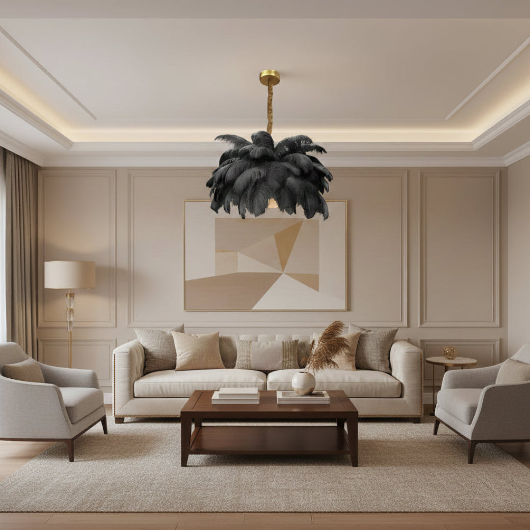 Feather Chandelier Ceiling Light – LED Pendant