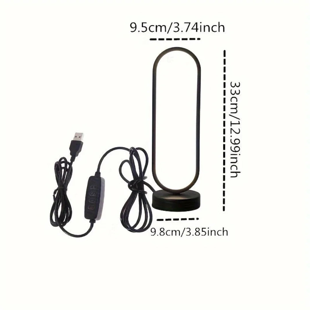 Modern Ring Bedside Lamp – Three-Color LED Light
