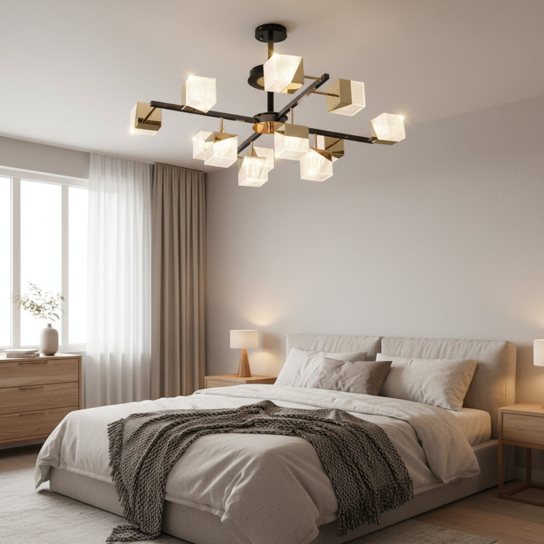 Cube LED Chandelier – Modern Acrylic Design