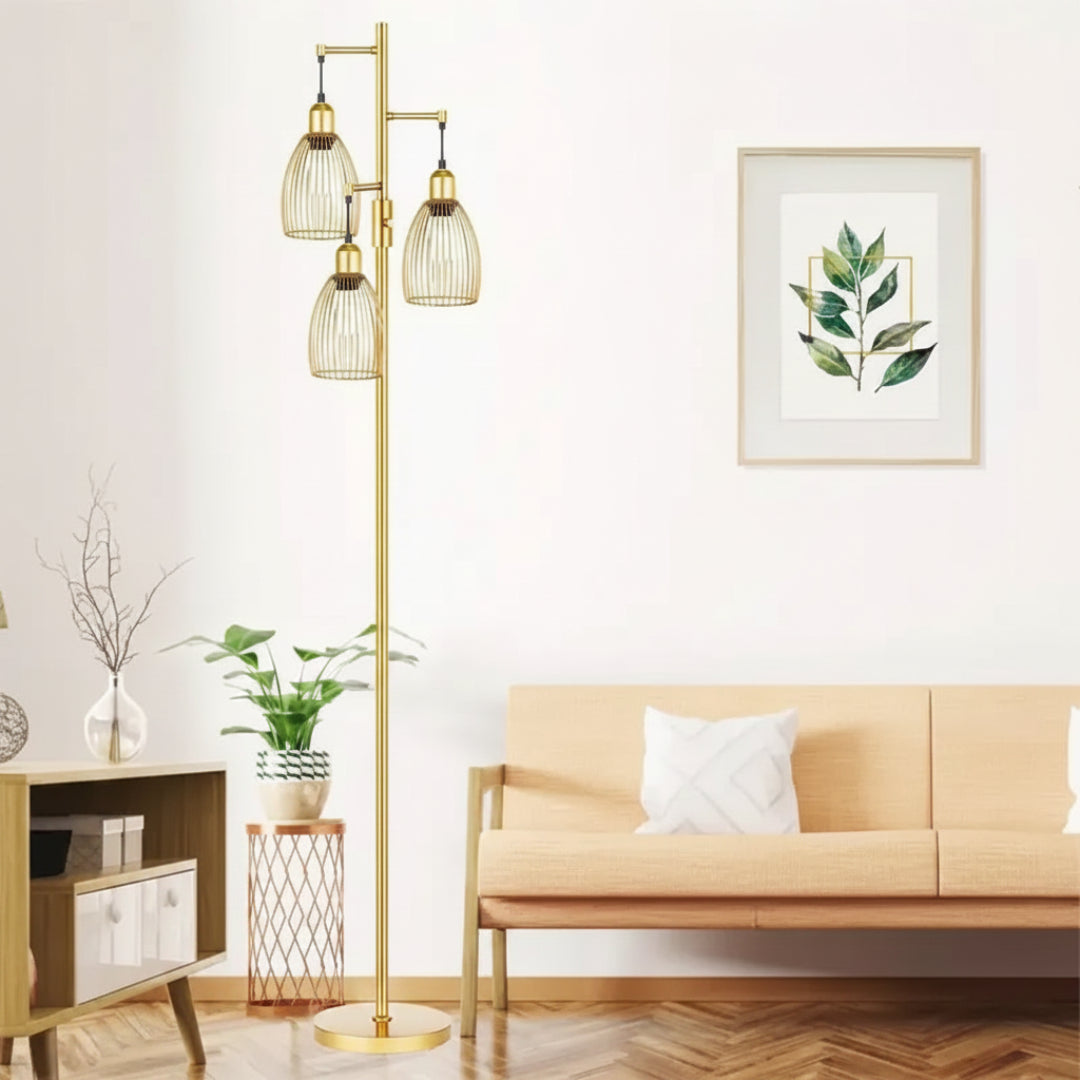 Retro Floor Lamp – Dimmable Standing Light for Living Room & Bedroom