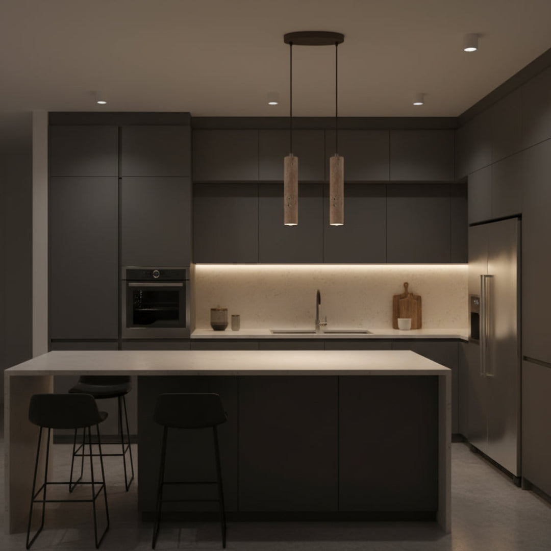 Stone LED Pendant Light – Slim Linear Design