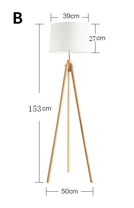 Nordic Wood Floor Lamp – Modern LED Standing Light for Living Room & Bedroom