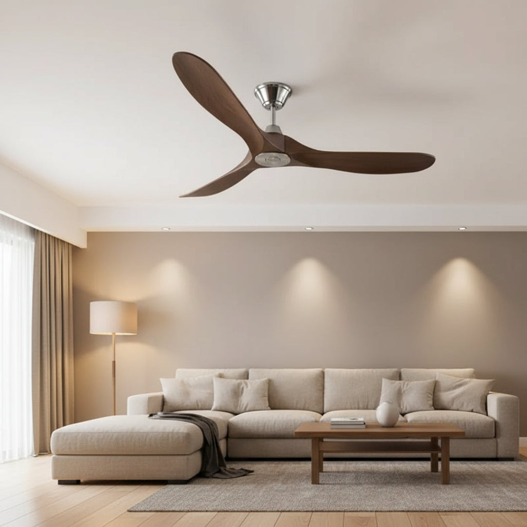 Wooden Ceiling Fan with Light – Reversible Motor