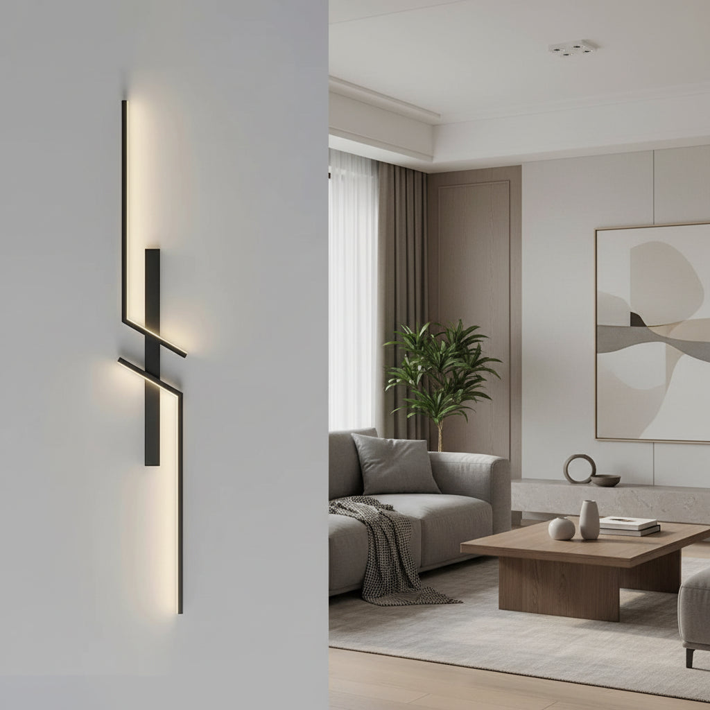 Modern LED Wall Lamp – Slim Strip Light with Remote Dimming for Bedroom & Living Room