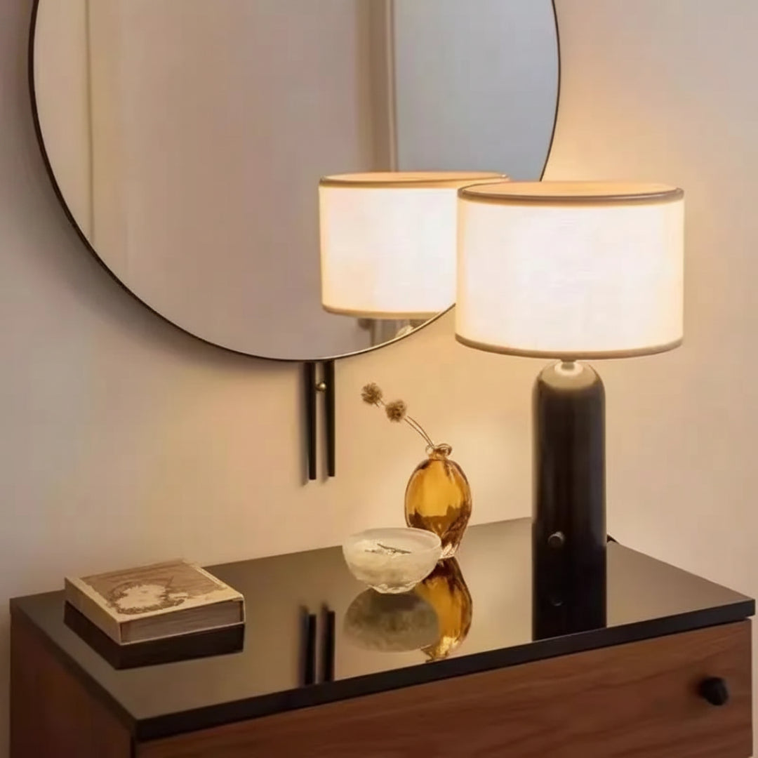 Nordic Marble Table Lamp – Minimalist Bedside & Reading Light for Bedroom & Hotel Decor