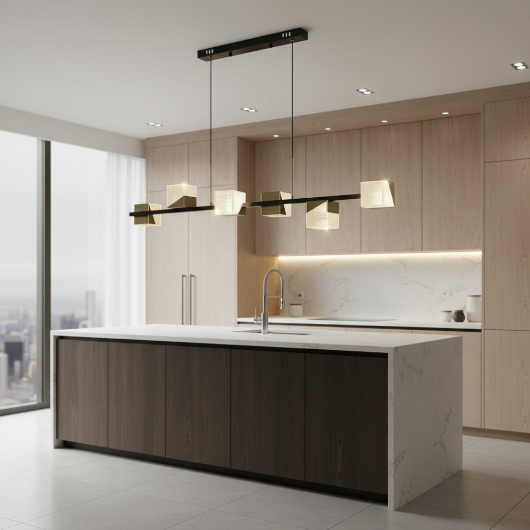 Cube LED Chandelier – Modern Acrylic Design