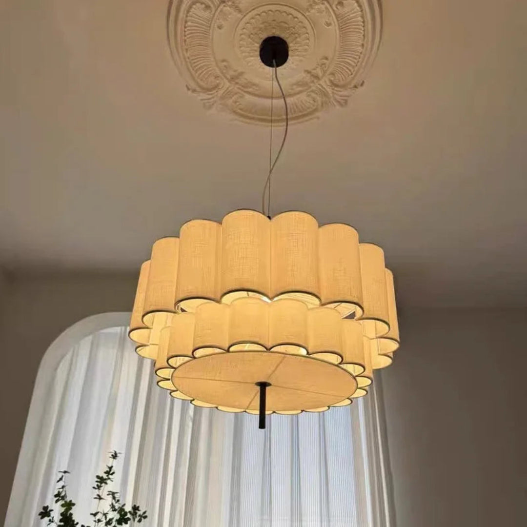 Linen Pendant Light – Modern Retro Chandelier