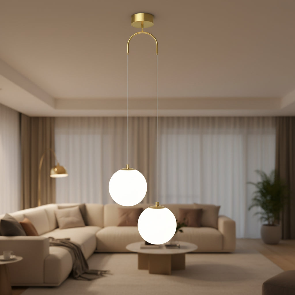 Glass LED Pendant Light – Modern Dining Room Hanging Lamp