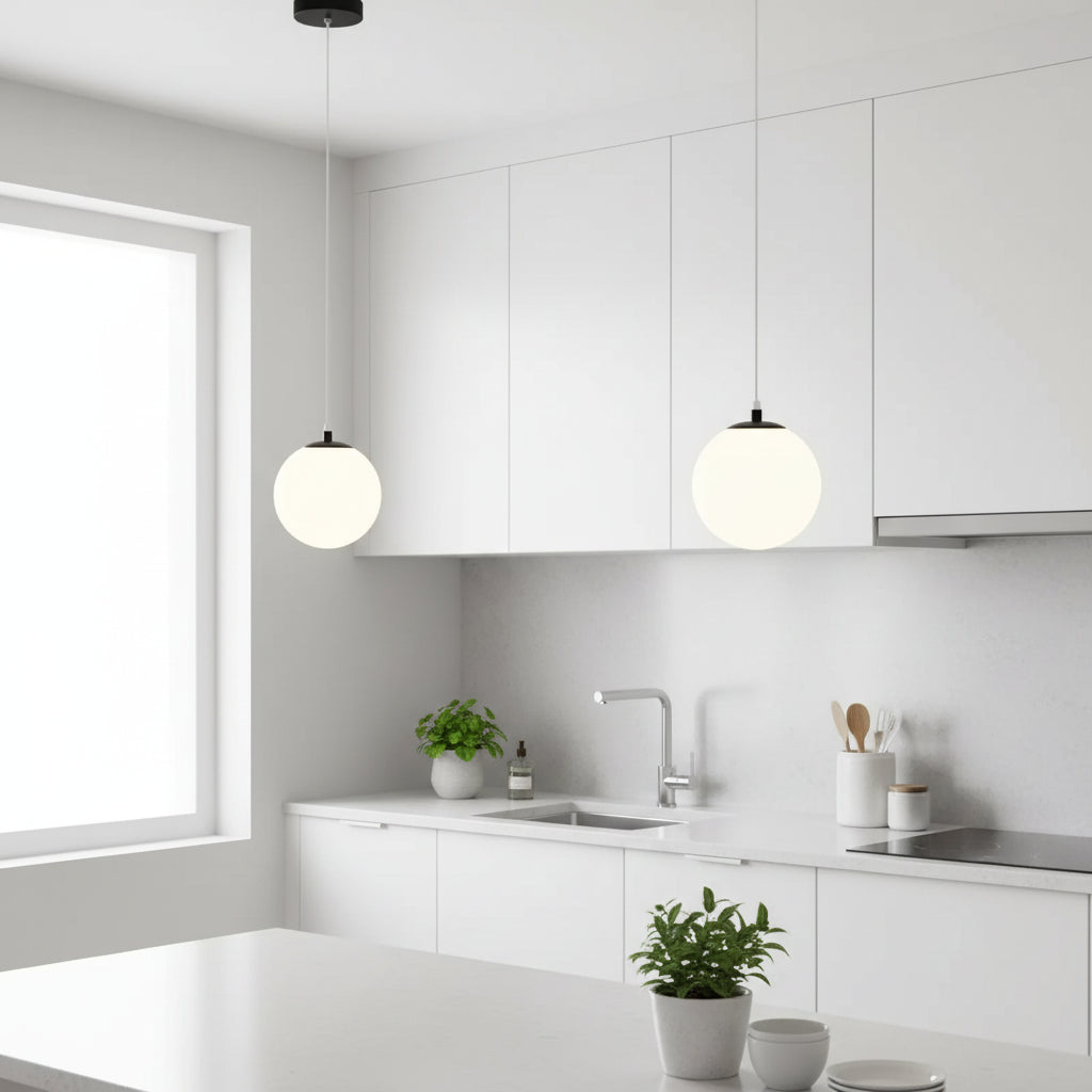 Glass LED Pendant Light – Modern Dining Room Hanging Lamp