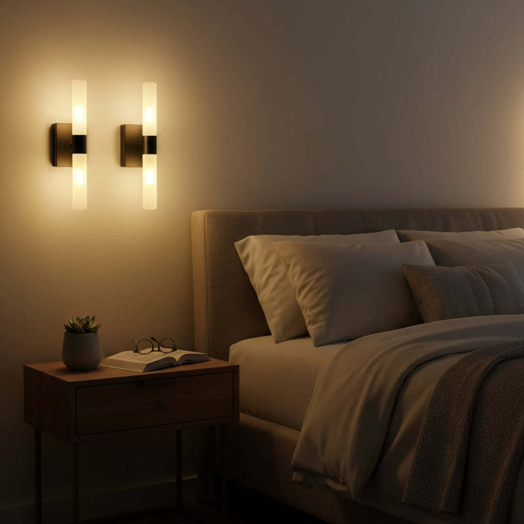 Modern White Glass LED Wall Lamp – Decorative Ambient Wall Light