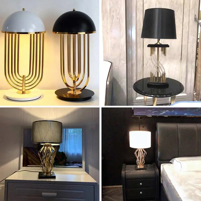 Nordic Table Lamp – Fabric Shade LED Light
