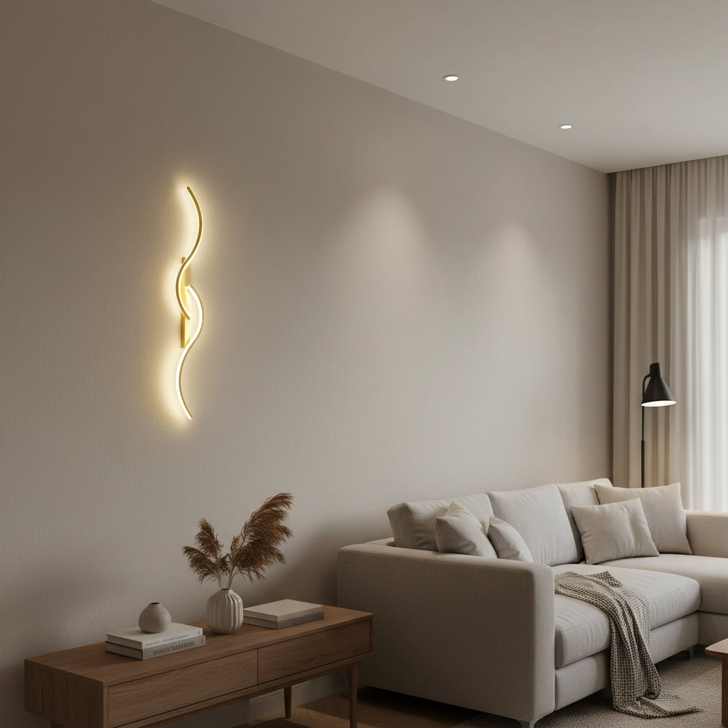 Modern LED Wall Lamp – Slim Strip Light with Remote Dimming for Bedroom & Living Room